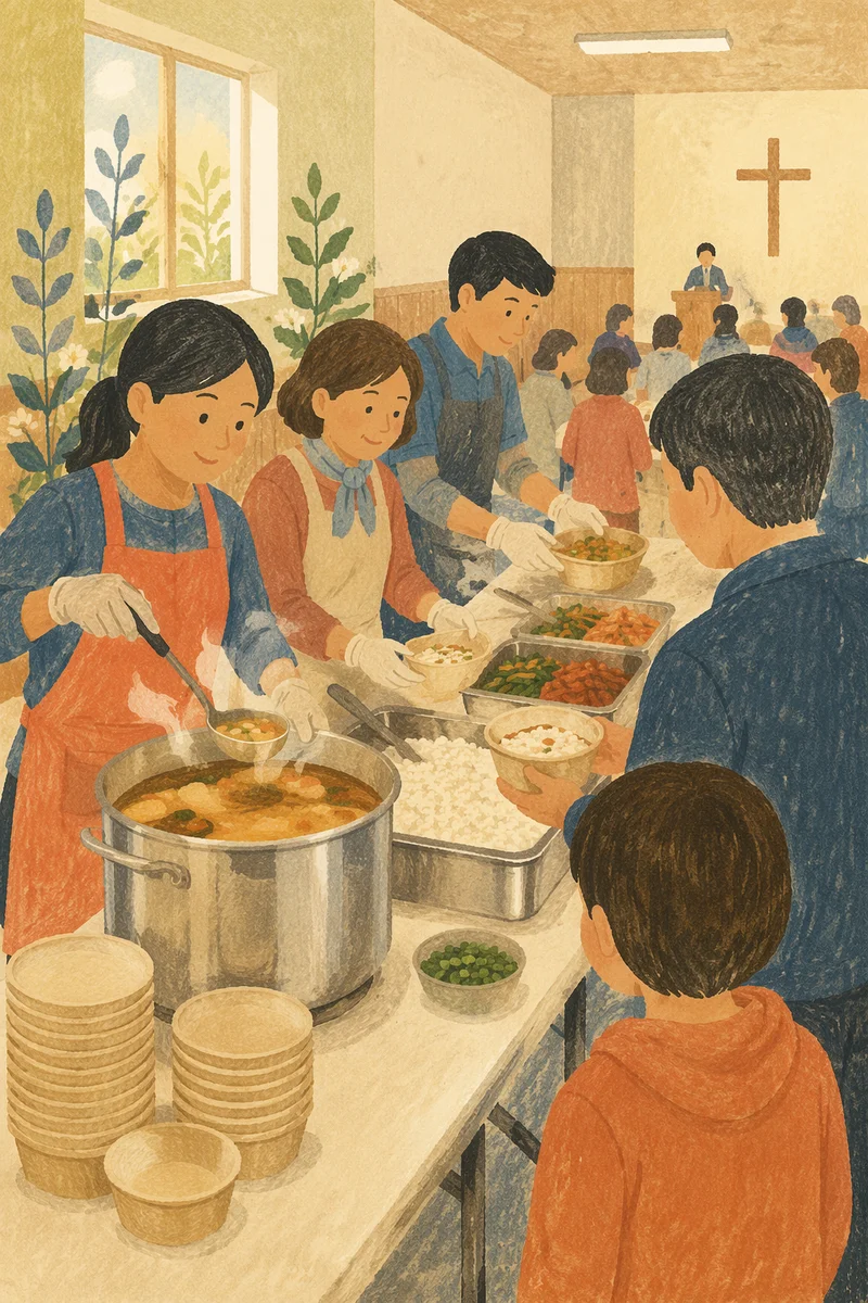 Korean Church Kitchen Fellowship Meal Service
