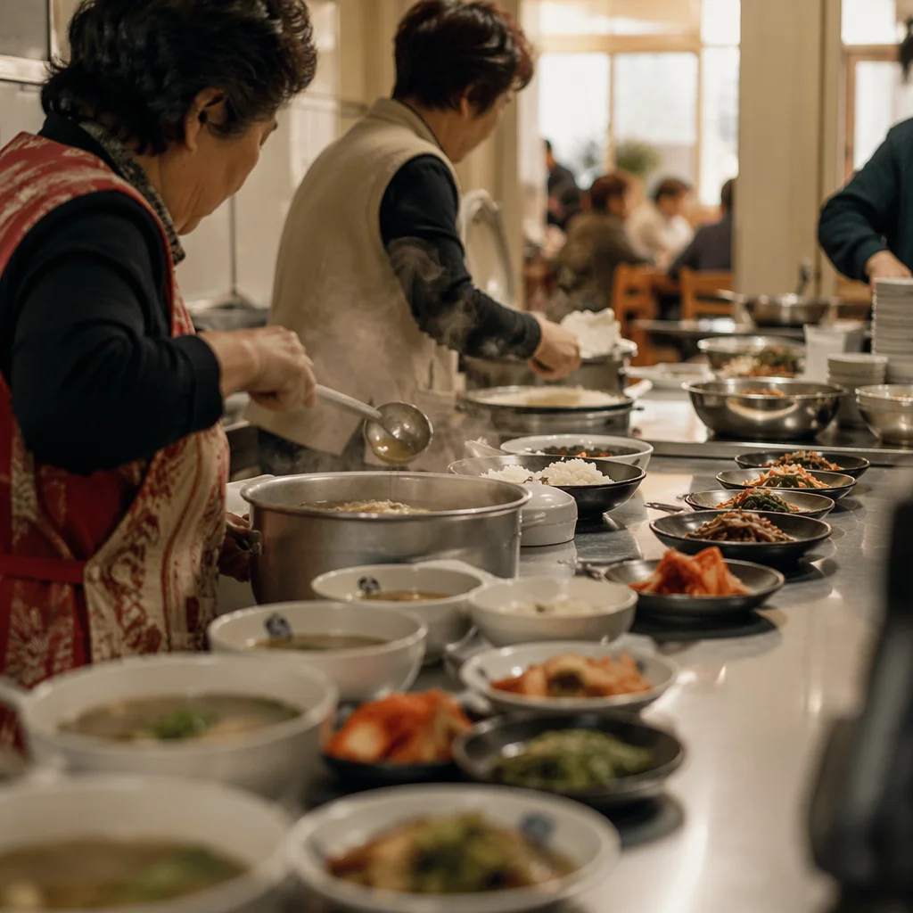 Korean Church Volunteers Preparing Fellowship Meal
