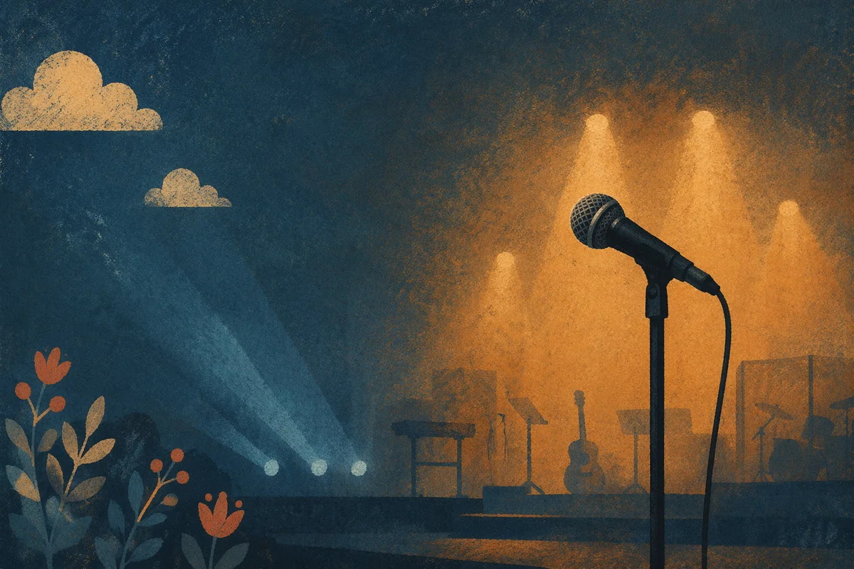 Empty Korean Church Praise Stage Microphone