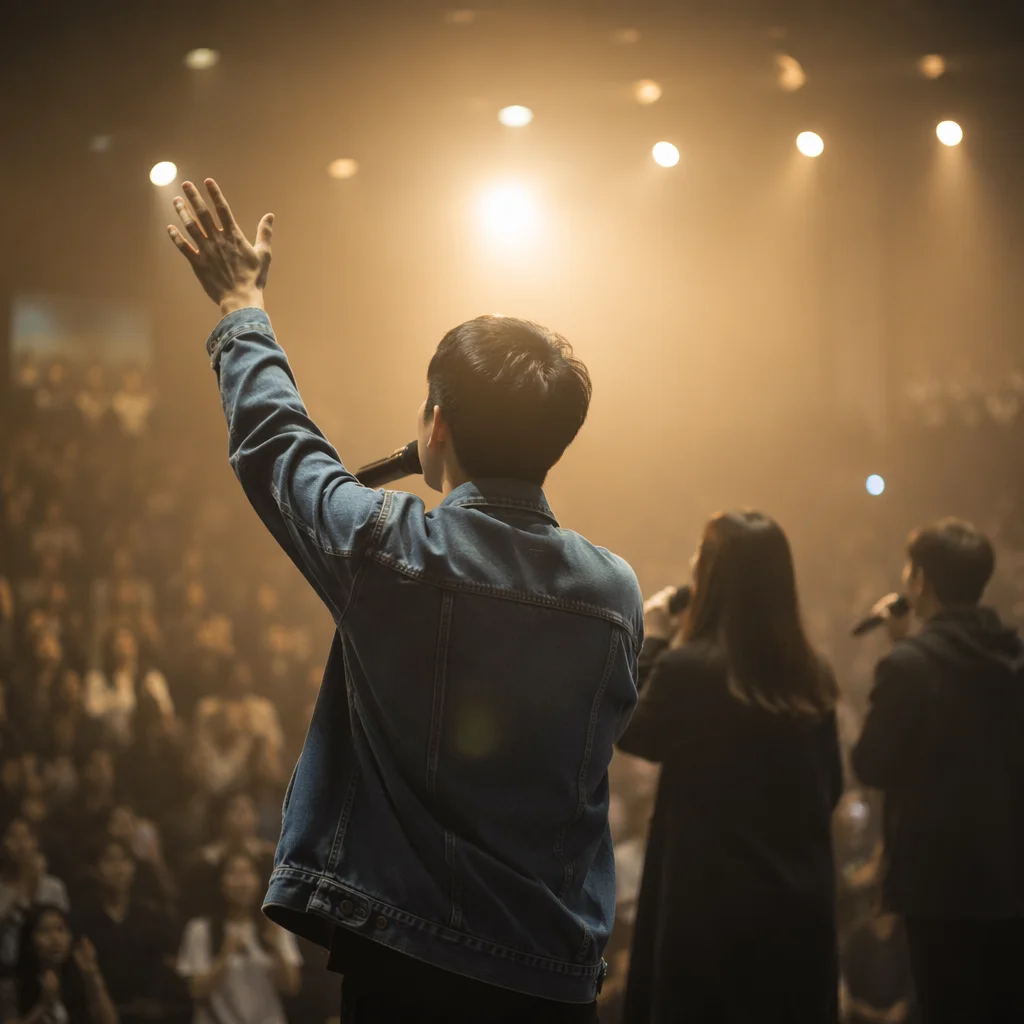 Korean Church Praise Team Under Stage Lights