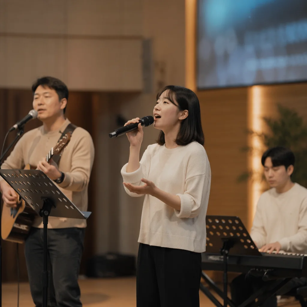 Korean Praise Team on Church Stage