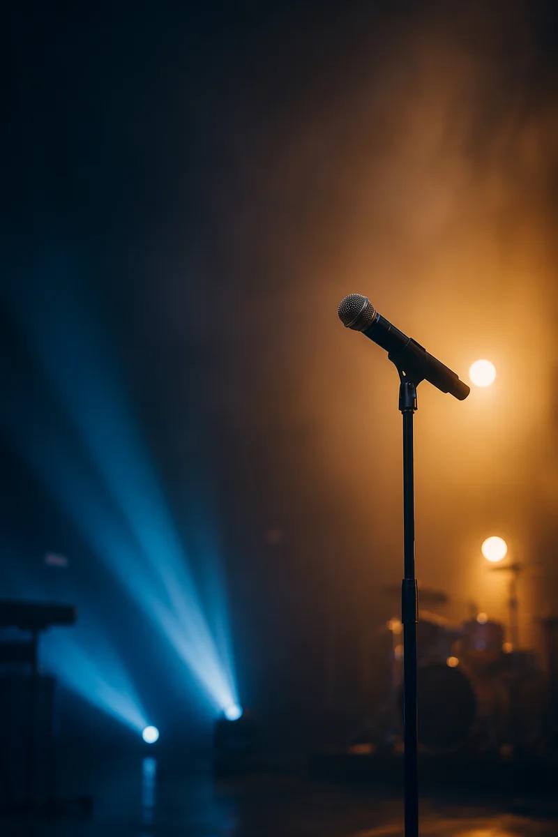 Korean Church Microphone Under Stage Lights