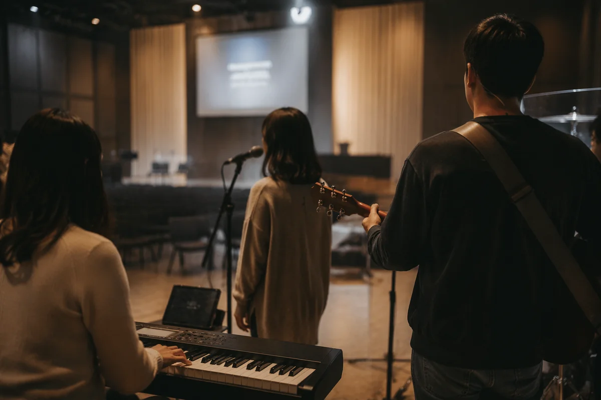Korean Church Praise Team Rehearsal Stage