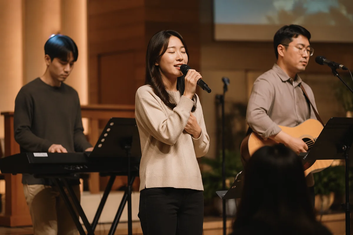 Korean Praise Team Rehearsal on Stage