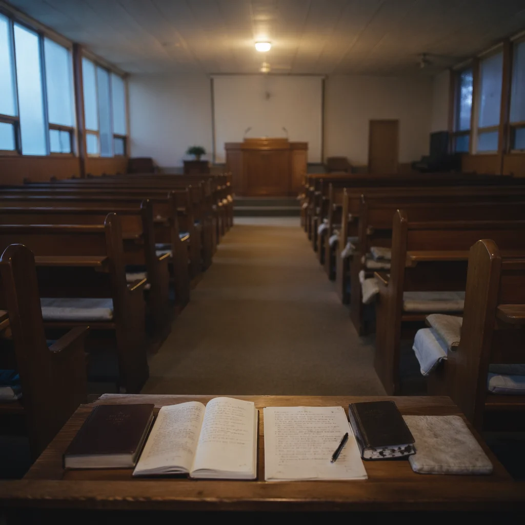 Empty Korean Church After Dawn Prayer
