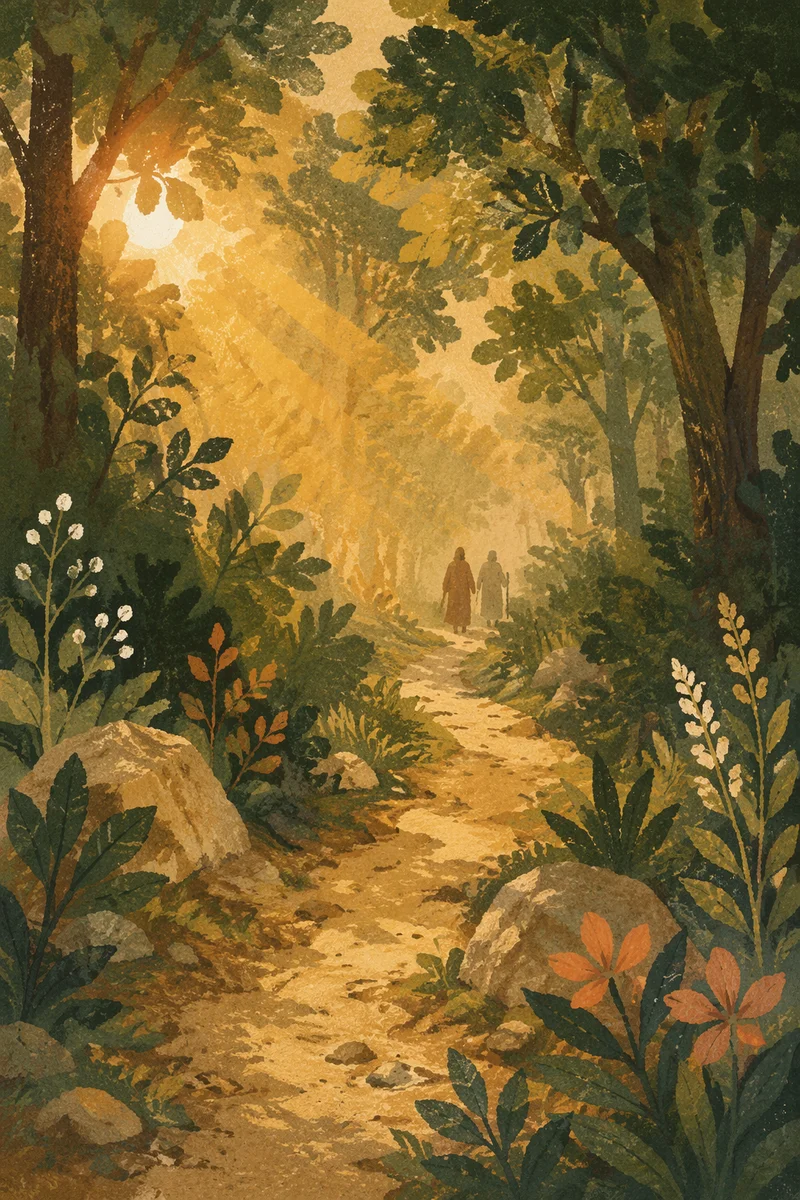 Morning Prayer Walk Through Forest Path