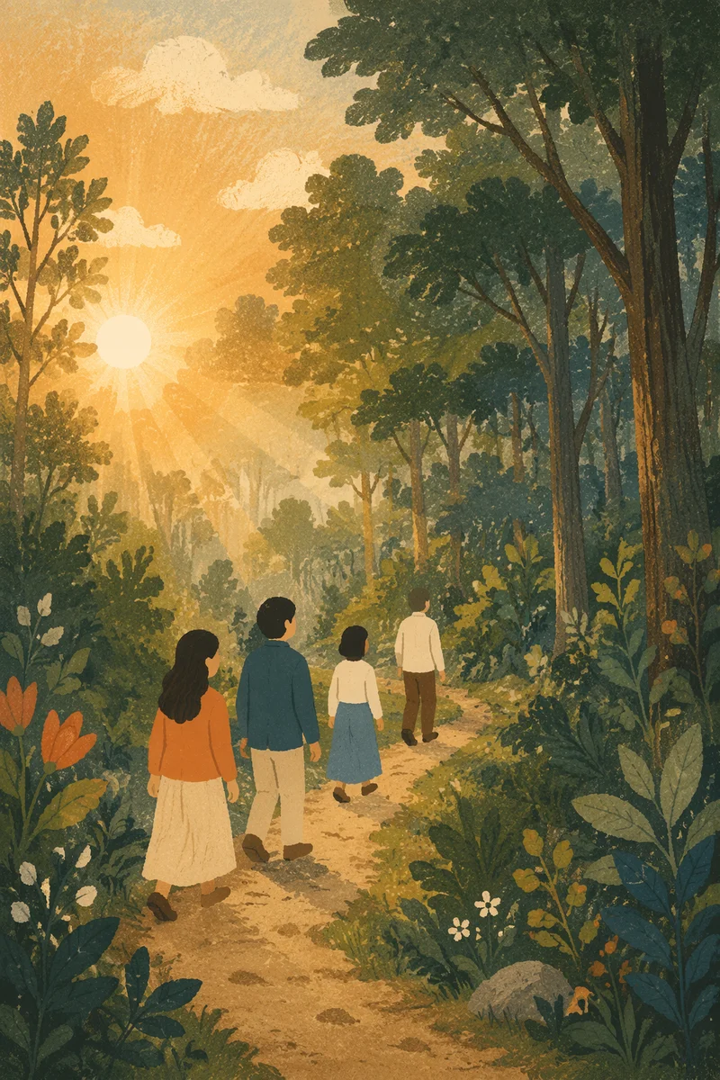 Early Morning Prayer Path in Forest