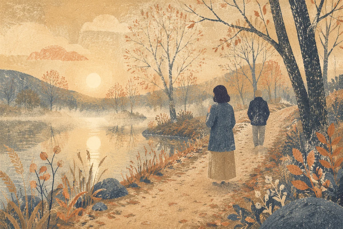 Dawn Prayer Walk by a Quiet Pond