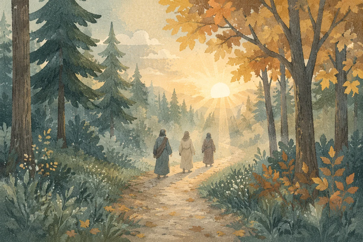 Early Morning Prayer Walk in Korean Forest
