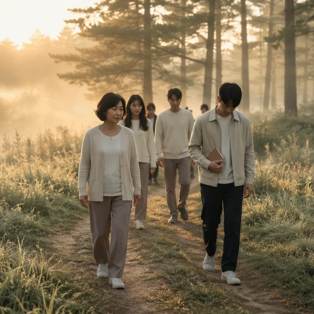 Early Morning Prayer Walk on Forest Path