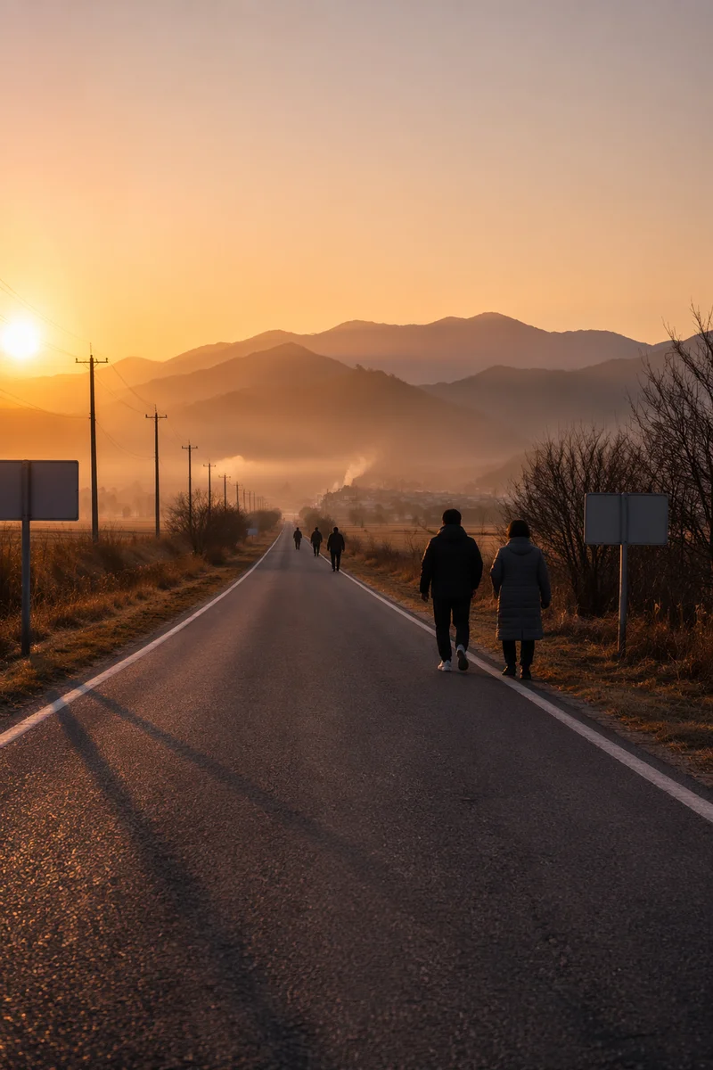 Early Morning Prayer Walk in Korean Countryside