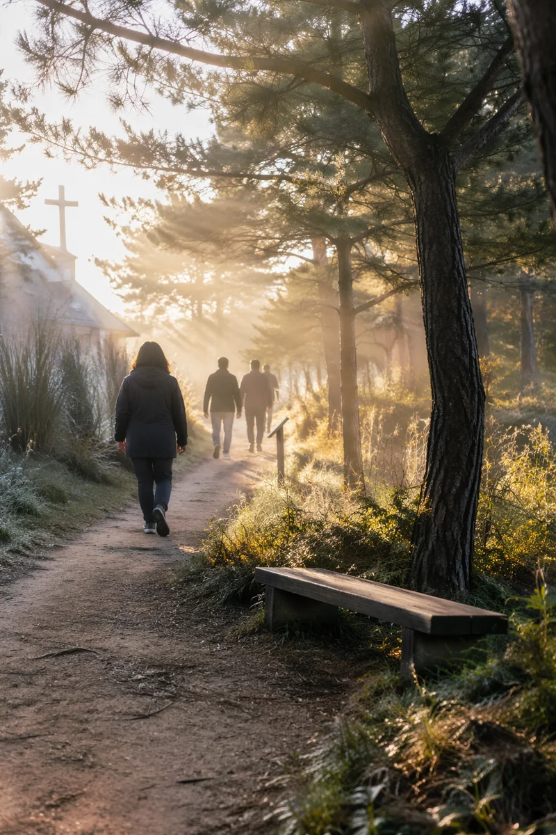 Early Morning Prayer Walk Forest Path