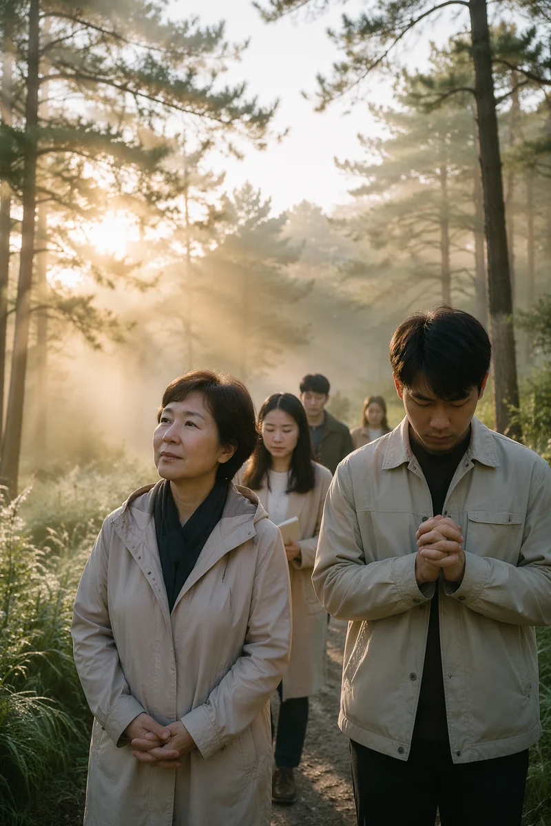Early Morning Prayer Walk on Forest Path