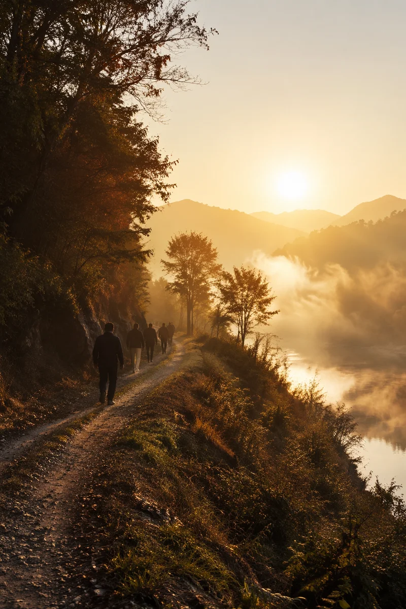 Early Morning Prayer Walk in Korean Mountains