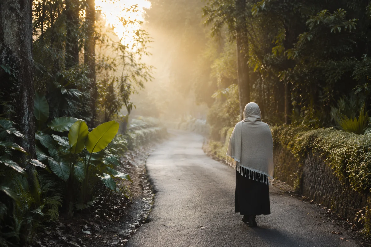 Early Morning Prayer Walk on Nature Path
