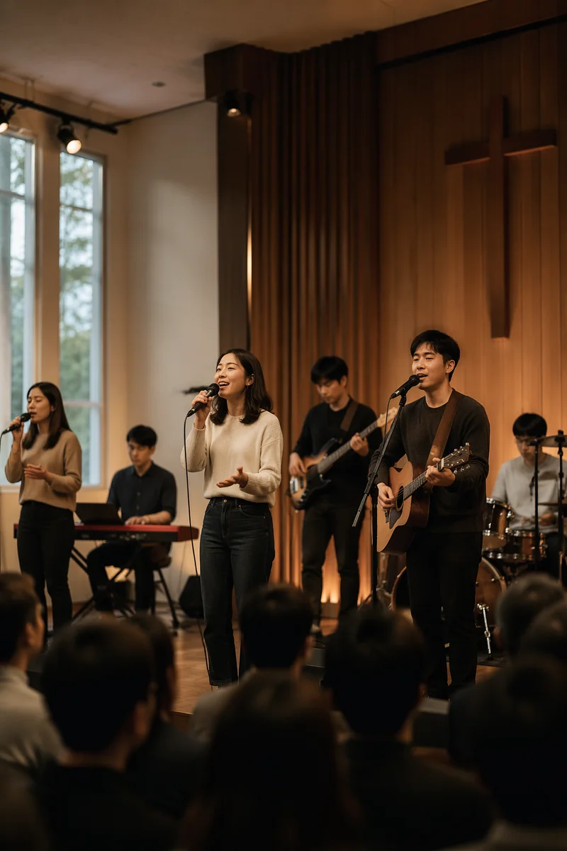 Korean Praise Team on Church Stage