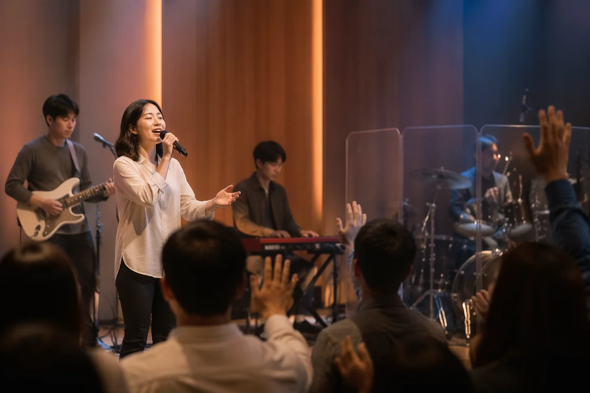Korean Praise Team in Modern Sanctuary