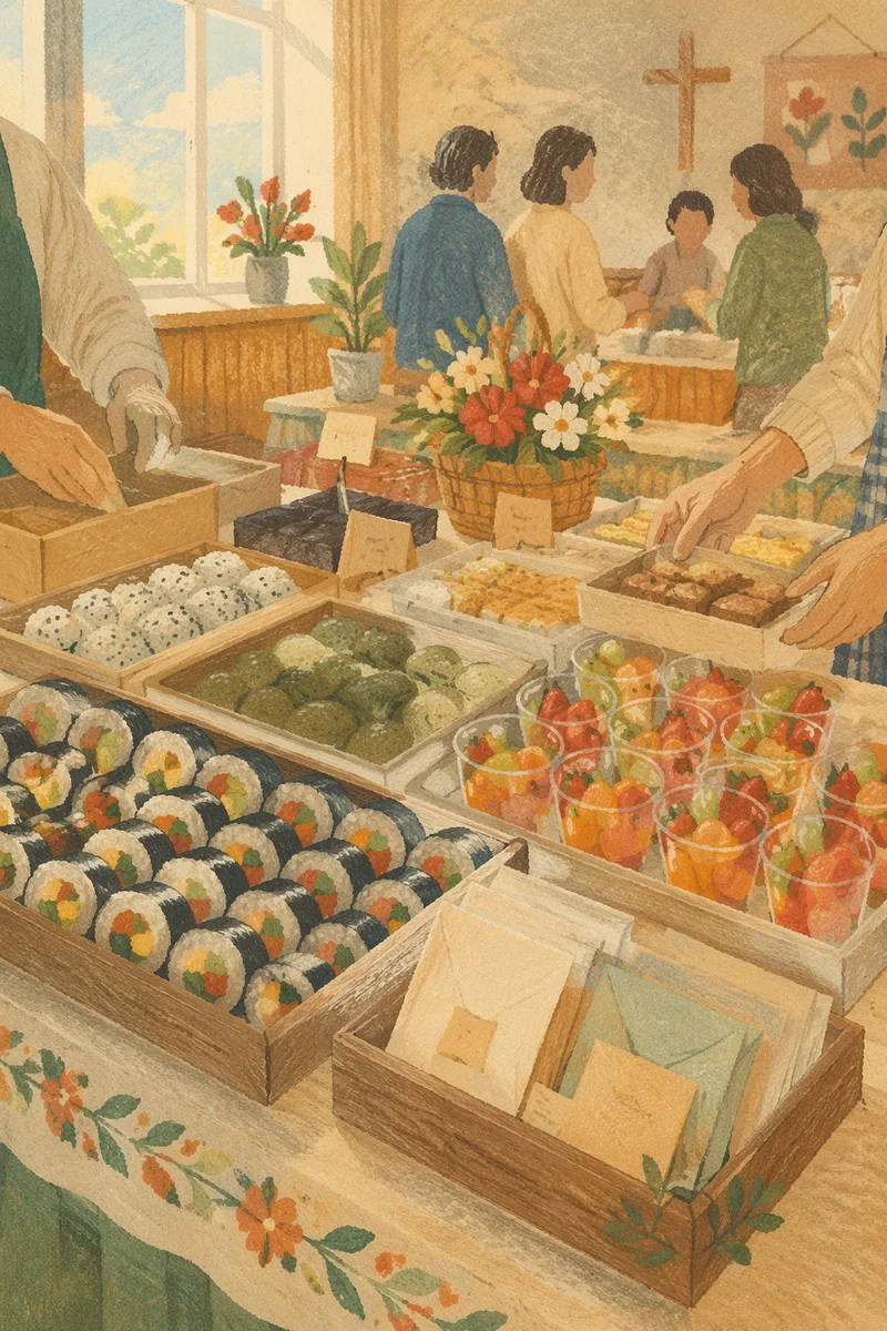 Korean Church Mission Fundraiser Table