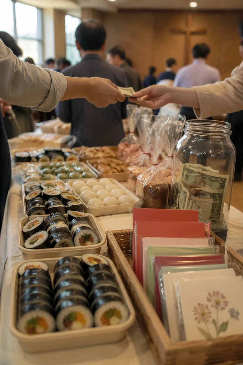 Korean Church Mission Fundraiser Table Scene