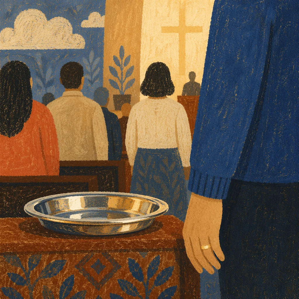 Offering Plate in Korean Church Service