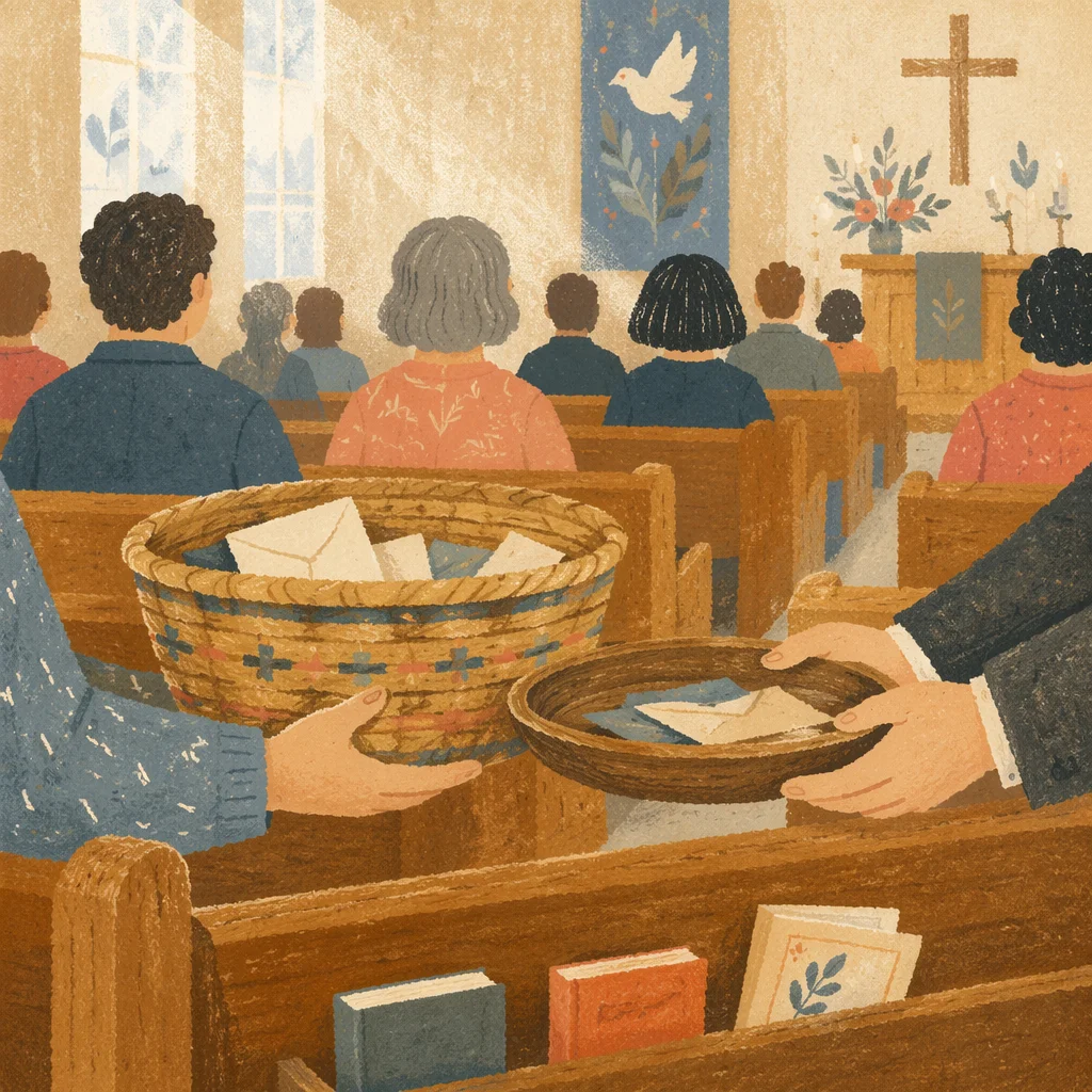 Offering Basket Passed in Korean Church
