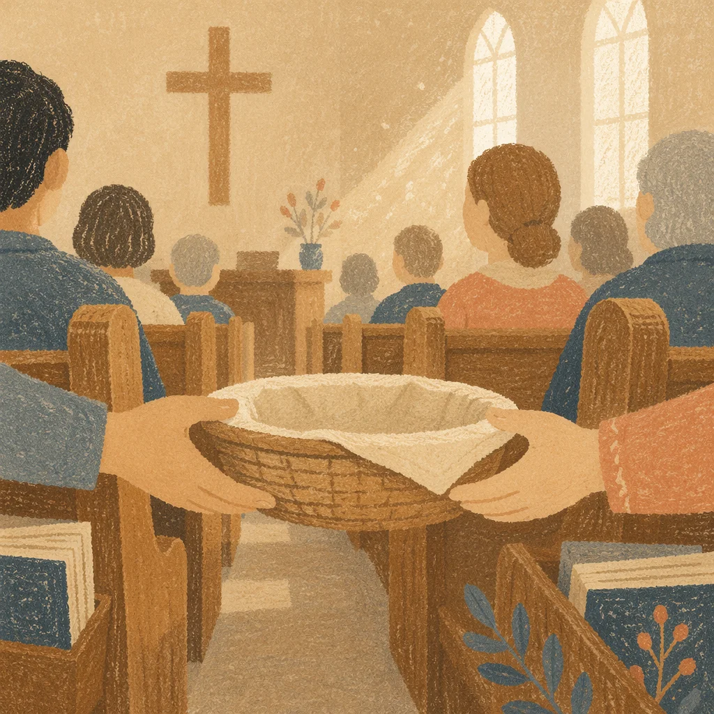 Sunday Offering Basket in Korean Church