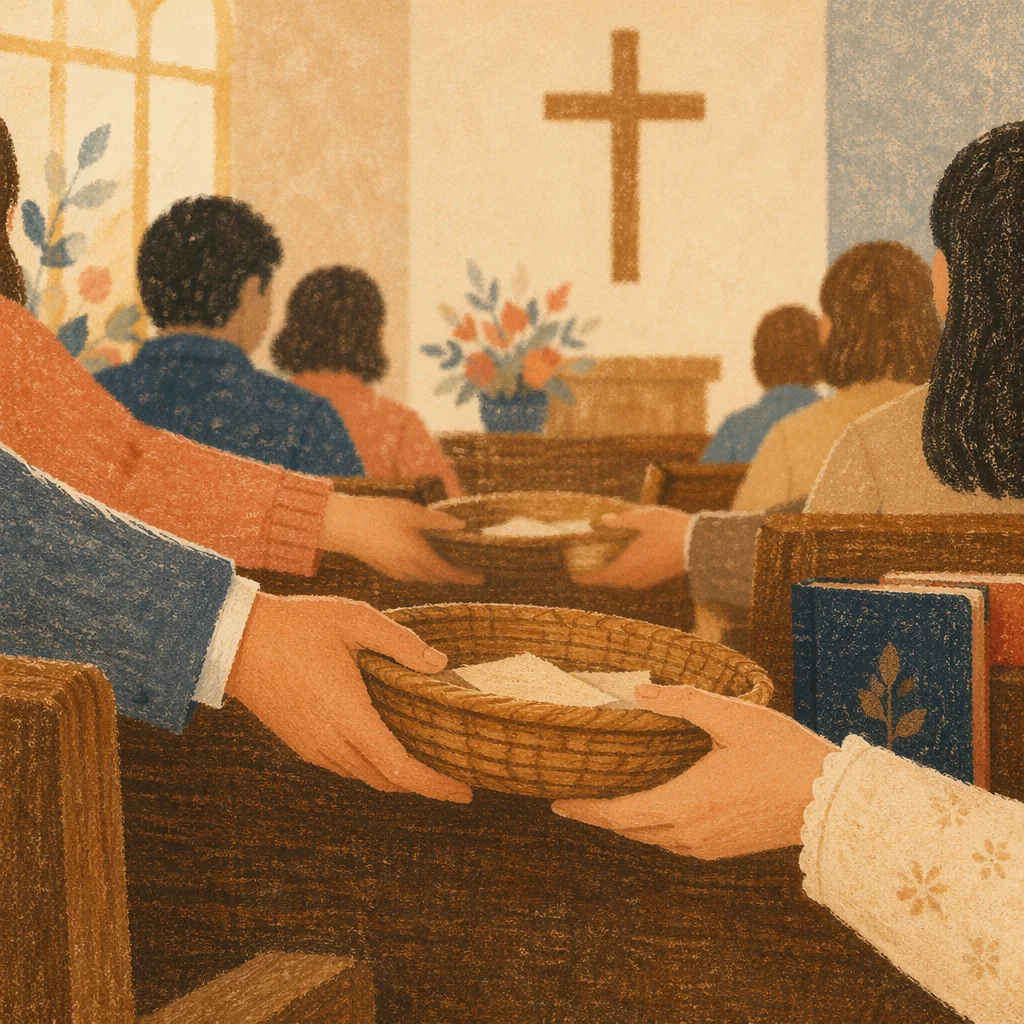 Korean Church Offering Basket Moment