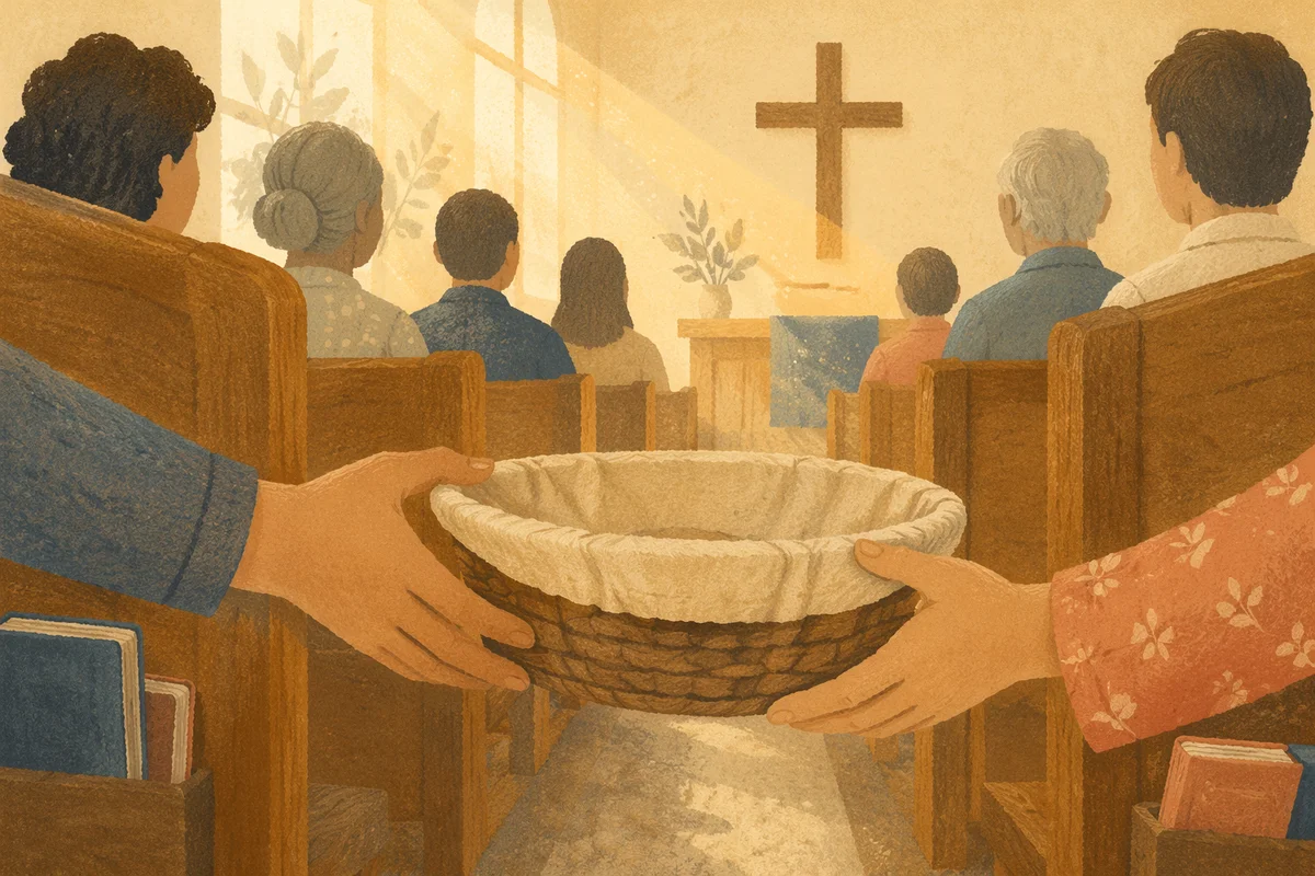 Sunday Offering Basket in Korean Church