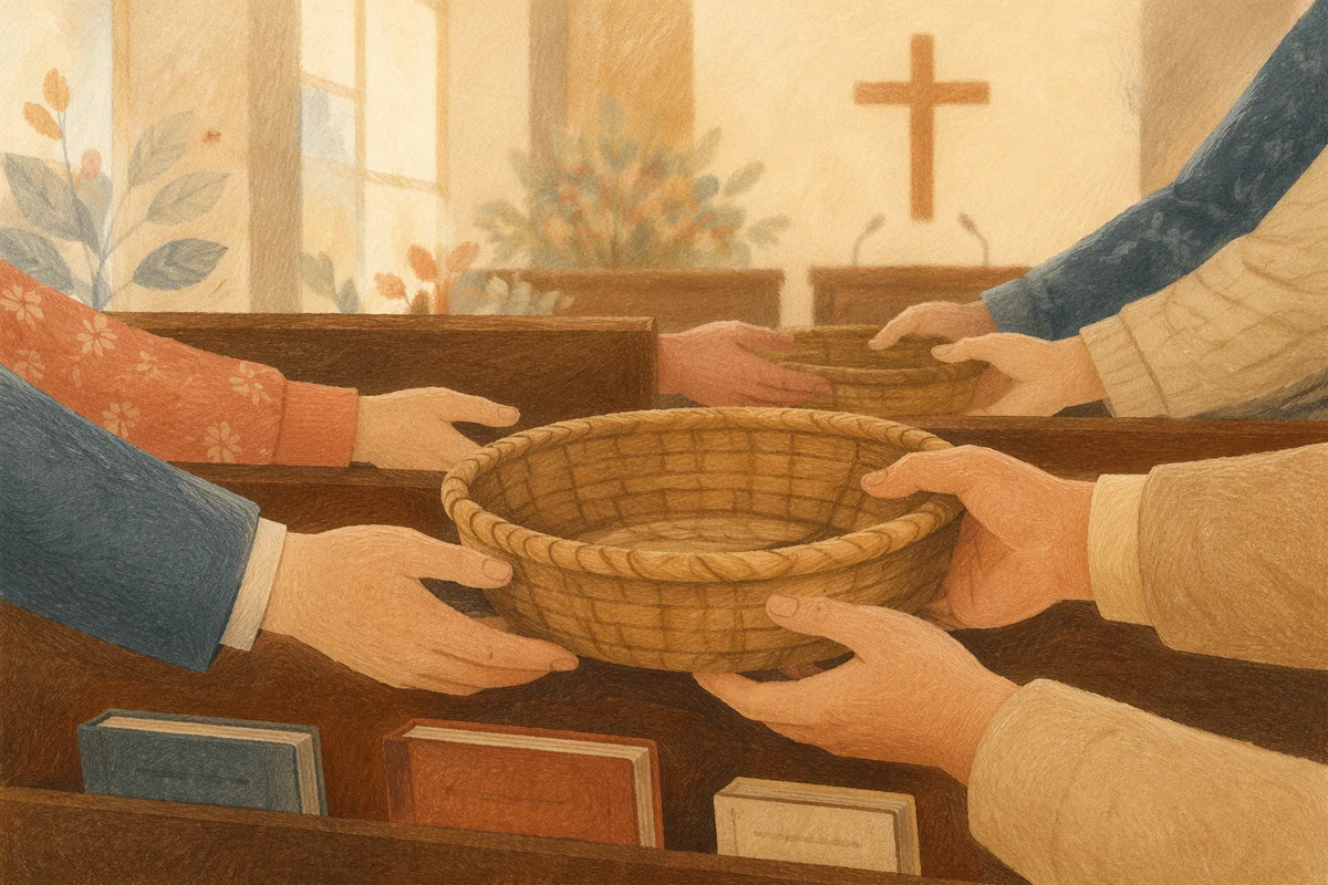 Korean Church Offering Basket Moment