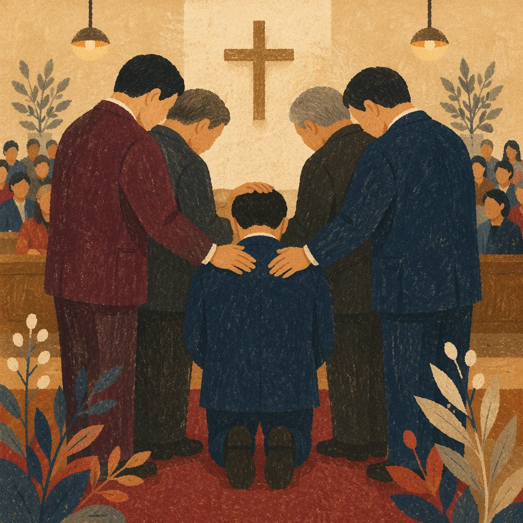 Korean Church Ordination Laying on Hands