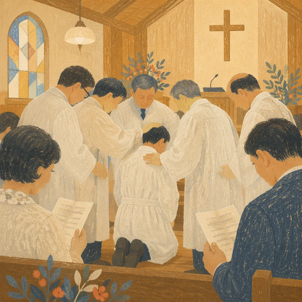 Korean Church Ordination Laying on Hands