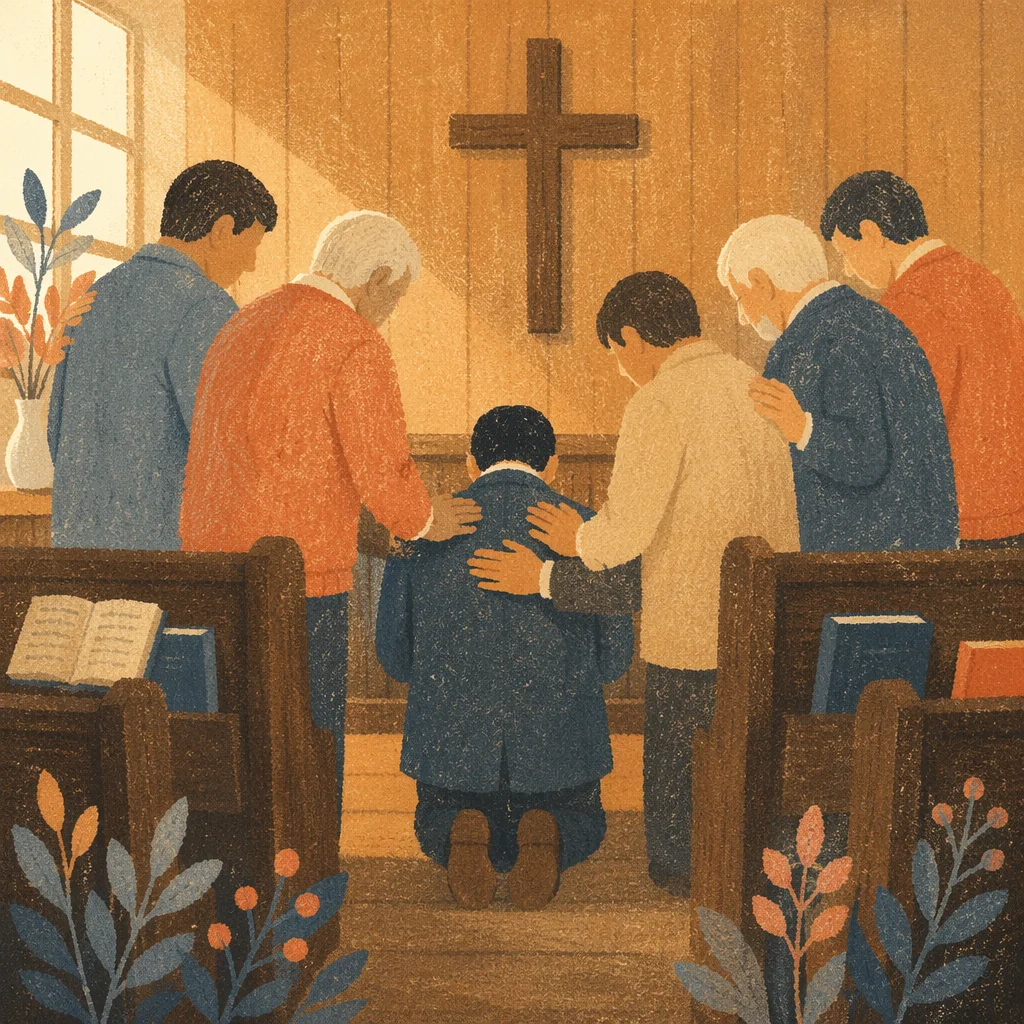 Korean Church Ordination Prayer Laying Hands