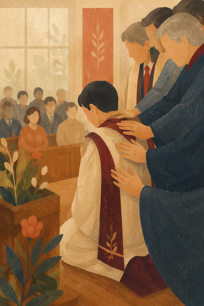 Korean Church Ordination Laying on Hands