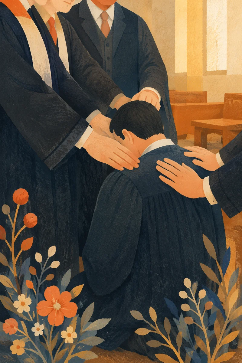 Korean Pastor Ordination Laying on Hands