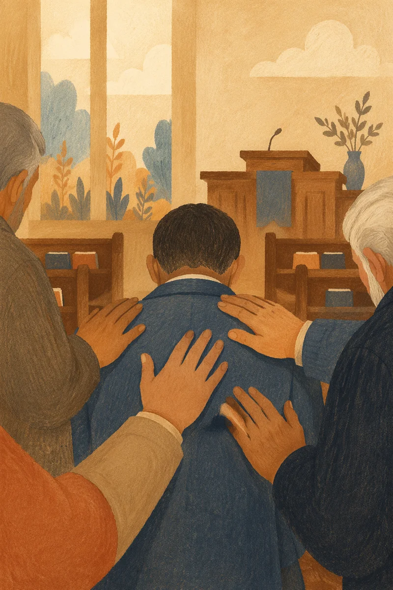 Korean Church Ordination Prayer Laying Hands