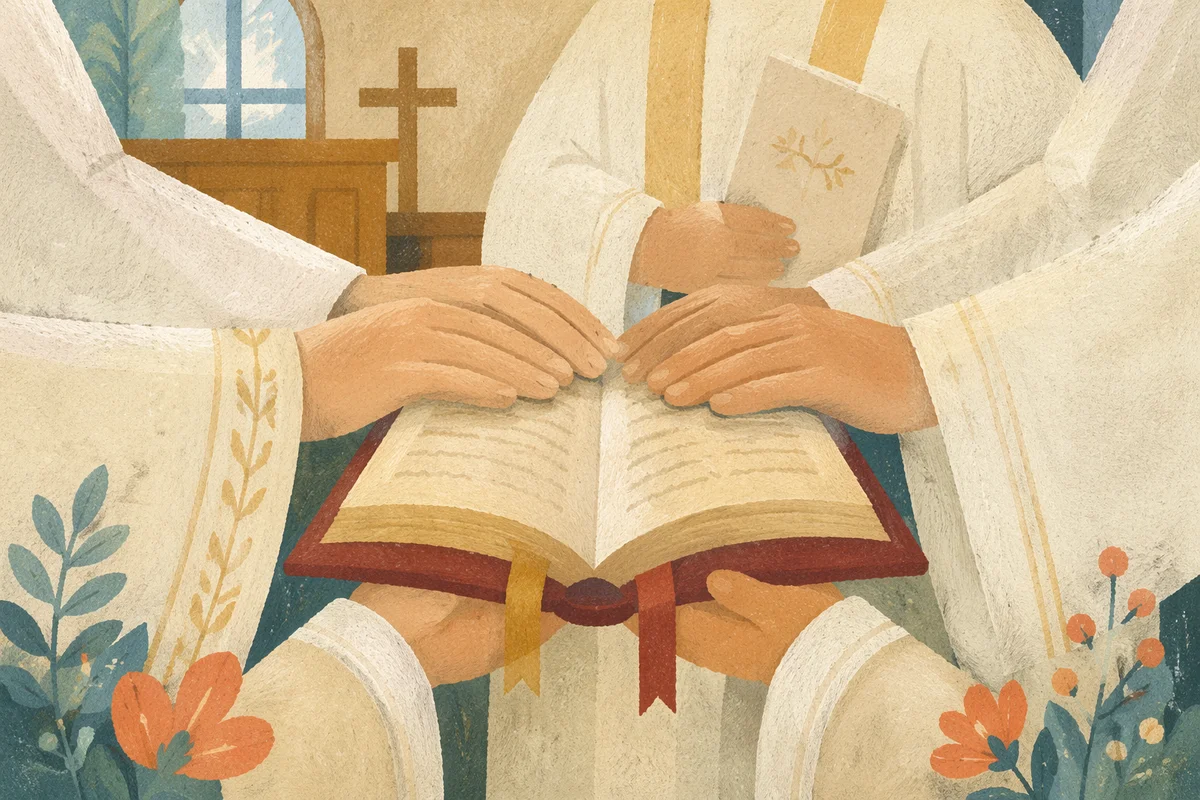 Laying Hands at Korean Ordination Ceremony