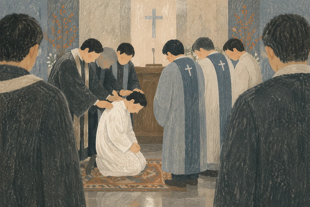 Korean Pastor Ordination Prayer with Laying Hands