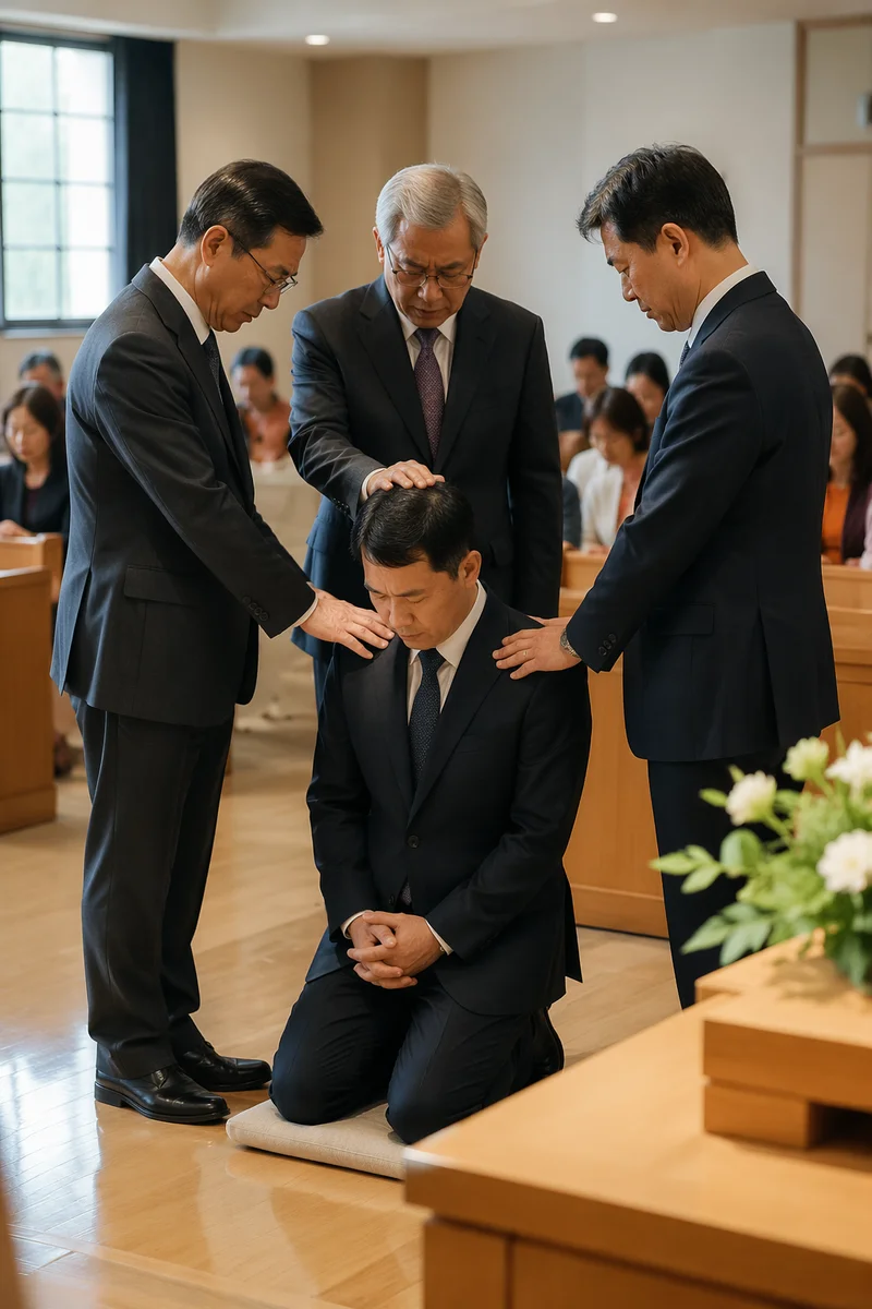 Pastor Ordination with Elders Laying Hands