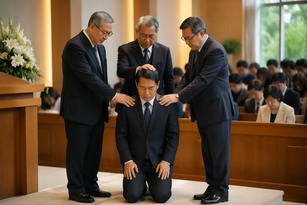 Korean Pastor Ordination in Modern Sanctuary