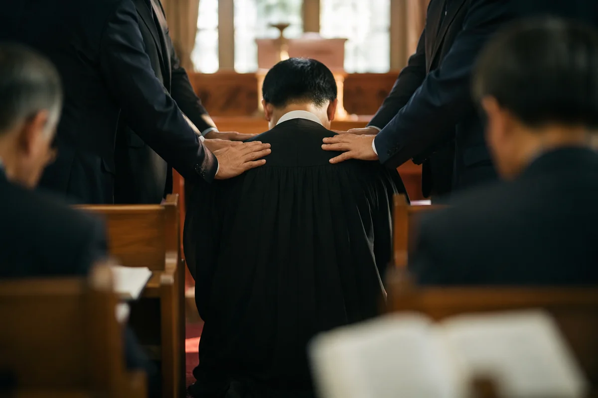 Korean Church Ordination Laying on Hands
