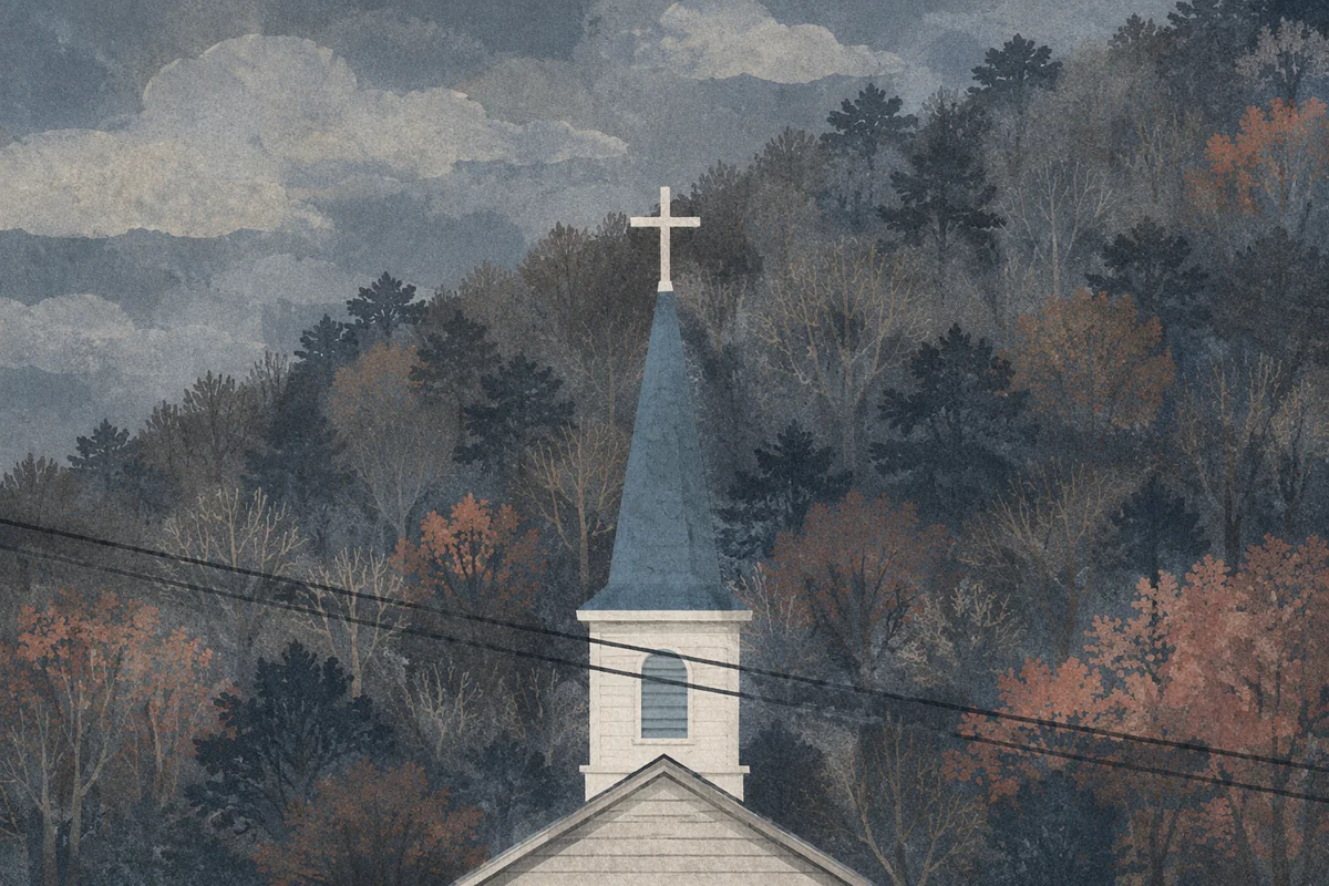Hilltop Prayer Cross on Korean Mountainside