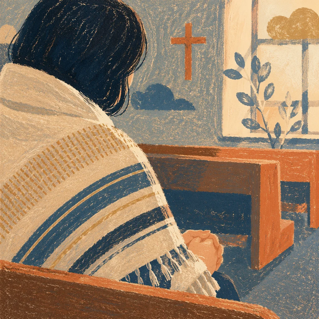 Quiet Prayer with Tallit in Korean Church