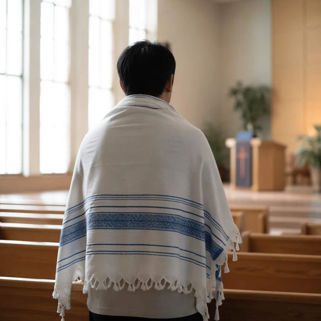 Prayer Shawl in Korean Church Sanctuary