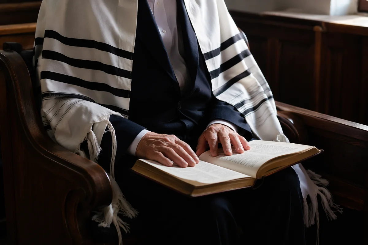 Prayer Shawl Draped in Korean Church