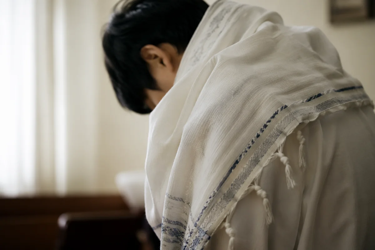 Prayer Shawl in Quiet Korean Church