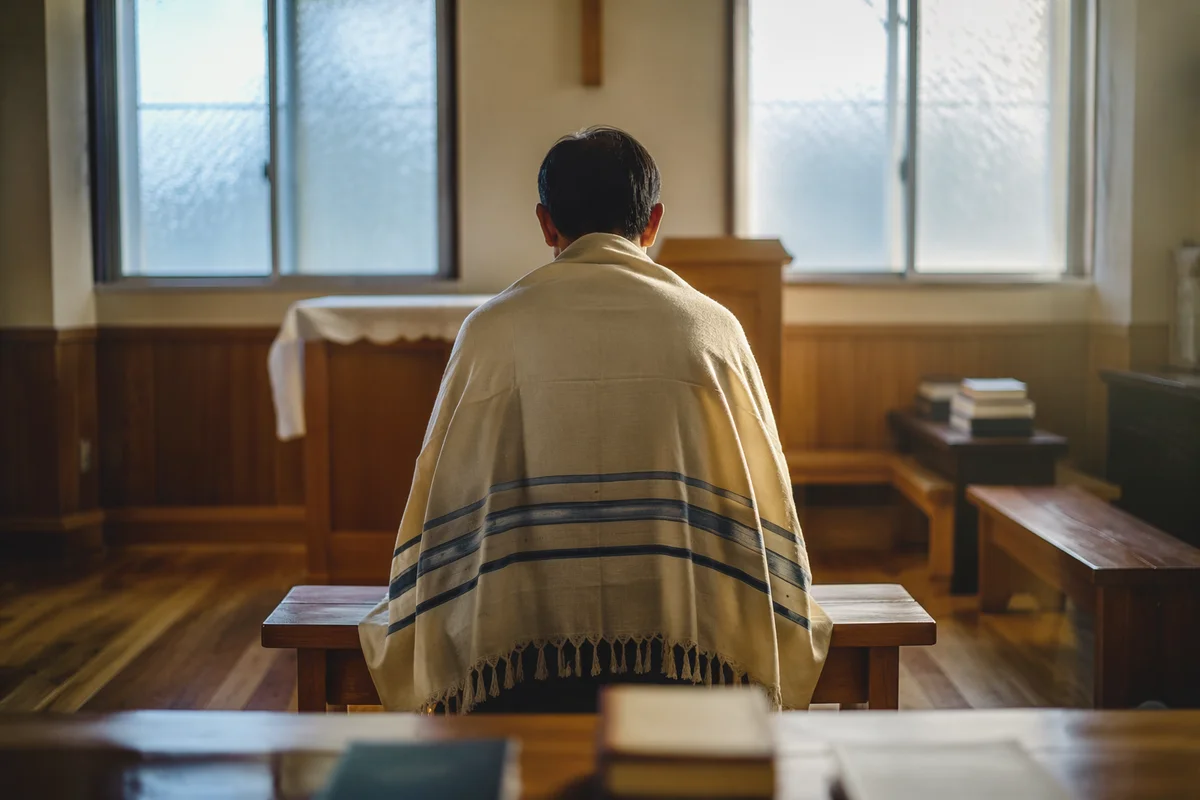 Prayer Shawl at Dawn in Korean Church