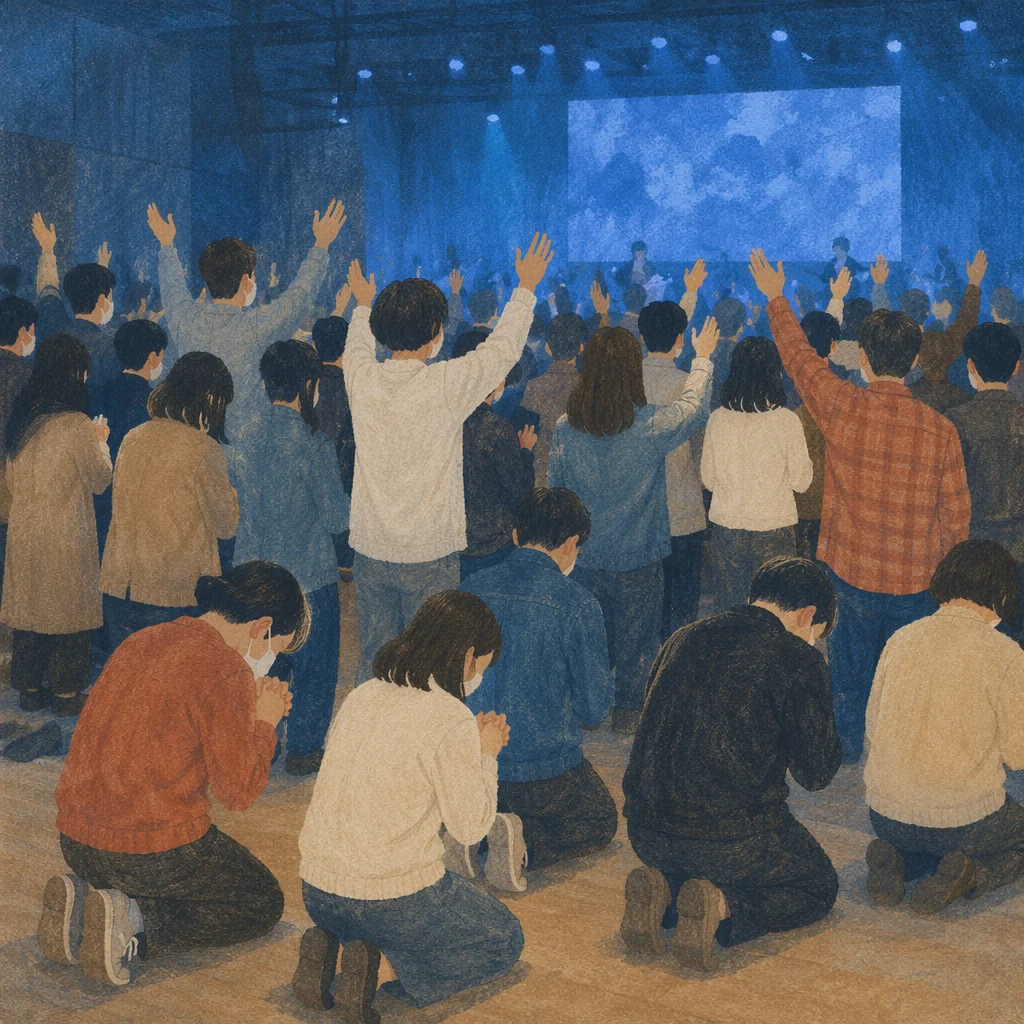 Korean Revival Congregation in Fervent Prayer