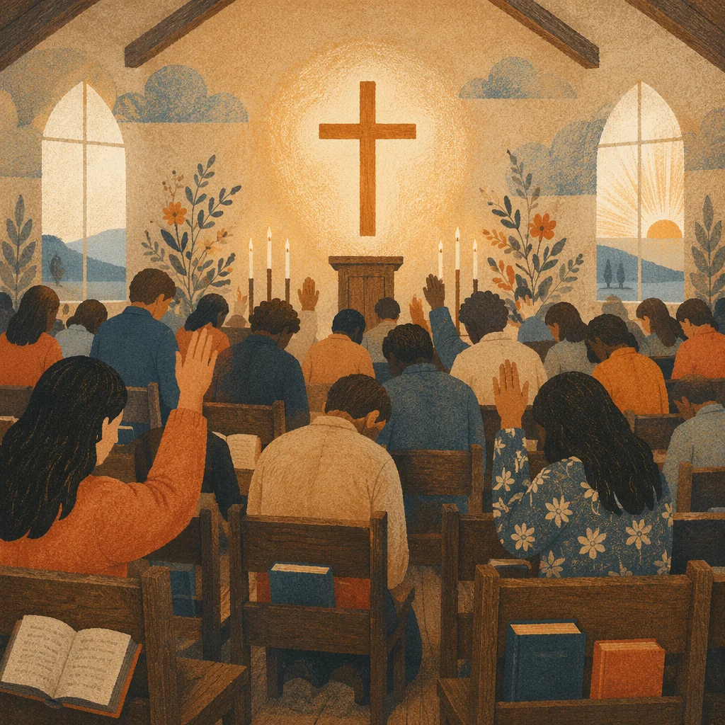 Fervent Dawn Prayer in Korean Church