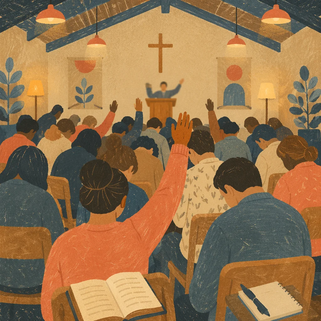 Fervent Prayer at Korean Revival Meeting
