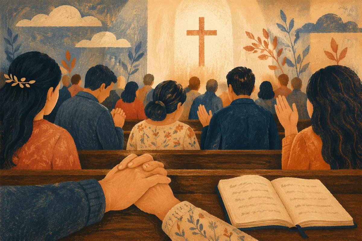 Fervent Prayer at Korean Revival Meeting